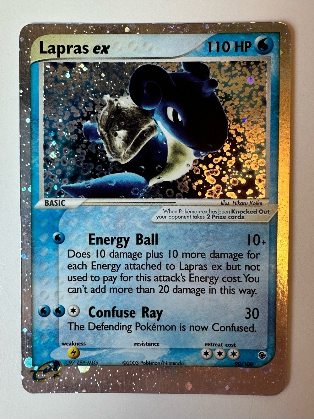 Lapras EX Ruby and Sapphire Holo Ultra Rare Card 99/109 Pokémon TCG